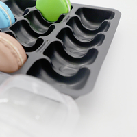 Boîtes à macarons transparentes personnalisées pour 20 macarons, plateau en plastique pour macarons, plateau à clapet avec couvercle, emballage alimentaire