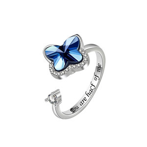 Bagues anti-stress ajustables en gros d'usine, micro-incrustées de zircone cubique, en cuivre plaqué or, bijoux anti-anxiété pour femmes - Product Image 1