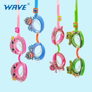 แว่นตาว่ายน้ำสำหรับเด็ก WAVE ลายการ์ตูน เลนส์ PC ซิลิโคนกันฝ้า อุปกรณ์ว่ายน้ำสำหรับเด็ก - Product Image 4