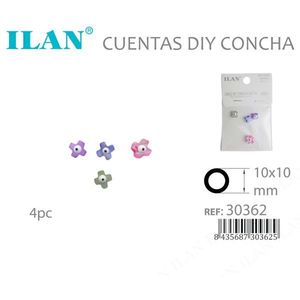 Perline di Conchiglia Ilan 10x10 mm con Design a Occhio Incrociato per Artigianato Fai-da-Te - Product Image 3