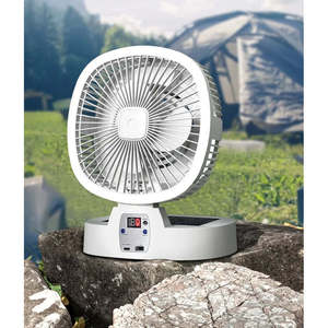 Ventilador Solar Portátil Recargable Plegable con Carga Solar e Iluminación para Uso en Campamentos al Aire Libre - Product Image 5
