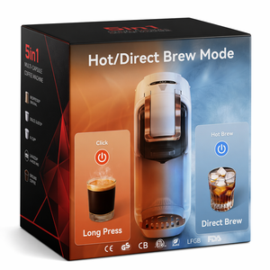 <span class=keywords><strong>Cafetera</strong></span> Eléctrica Automática de un Toque para Café Caliente/Frío, 19 Bares de Presión, Compatible con Cápsulas K-Cup, NS Pod, DG Pod, Café Molido y ESE - Product Image 6