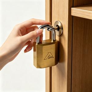 Cadenas antivol universel en laiton étanche à double levier avec logo personnalisé pour un accessoire de voyage pratique - Product Image 3