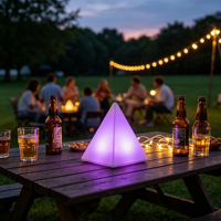 Lámpara Decorativa LED Piramidal de Diseño Moderno y Único, IP65, con Control Remoto, Multiusos, para Interiores y Exteriores, para Hogar, Piscina, Restaurante