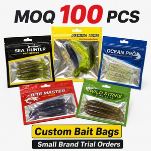 Appâts de pêche personnalisés mylar <span class=keywords><strong>sac</strong></span> anti-odeur <span class=keywords><strong>sac</strong></span> d'emballage en plastique transparent ziplock colle souple ver leurre emballage mylar <span class=keywords><strong>sac</strong></span> - Product Image 2