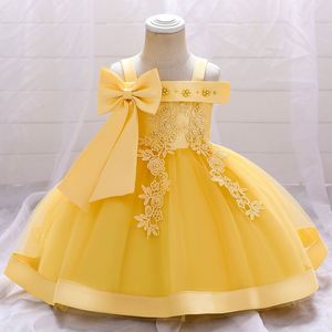 Robe de demoiselle d'honneur en satin pour enfants Maxfree, pour les fêtes d'anniversaire et les mariages, dentelle moelleuse - Product Image 3