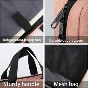 Sac à dos pour ordinateur portable gratuit pour hommes avec logo, sac à dos de voyage imperméable sur mesure, sac à dos d'affaires avec port USB - Product Image 5