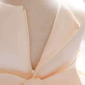 Robe de soirée pour filles de couleur jaune, dernier design, avec motif floral et nœud papillon - Product Image 6