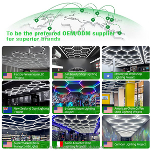 Aoying Plafonnier hexagonal LED AC 6000K de haute qualité, facile à installer, pour garages et ateliers, indice de protection IP54, IRC élevé 100 - Product Image 4