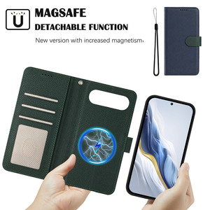 Étui <span class=keywords><strong>de</strong></span> téléphone en cuir à motif litchi détachable, <span class=keywords><strong>coque</strong></span> <span class=keywords><strong>de</strong></span> <span class=keywords><strong>protection</strong></span> <span class=keywords><strong>de</strong></span> luxe avec aimant pour Google <span class=keywords><strong>Pixel</strong></span> 10 Pro XL/9 Pro XL - Product Image 4