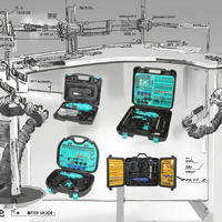 Outils de polissage rotatifs 110V/220V, machine de micro-meulage à vitesse réglable 350 pièces, machine combinée électrique 12V