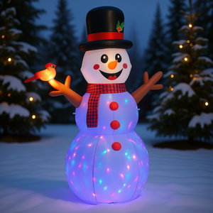 Muñeco de Nieve Inflable Navideño de 8 Pies con Luces LED Giratorias, Decoración Inflable para Jardín Exterior - Product Image 2