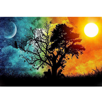 DIY 5D Diamant Peinture Paysage Arbre Fantaisie Plein Forage Carré Broderie Art Photo Décor À La Maison