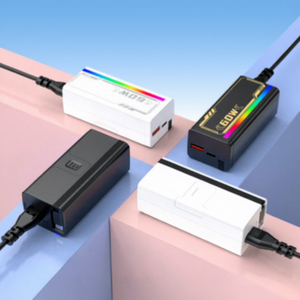 Cargador Rápido LED RGB de 20W, Estación de Carga 3 en 1 con Soporte para Teléfono y Cable Integrado, Apagado Automático para iPhone, <span class=keywords><strong>Samsung</strong></span> y Laptops - Product Image 1