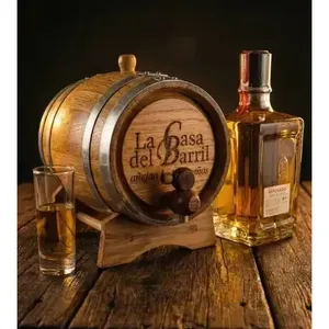 Barril de Madera Blanca de 3 Litros con Anillo Galvanizado para Almacenamiento de Cerveza y Licores - Product Image 3