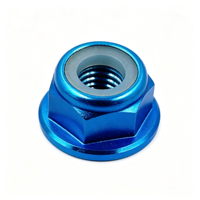 Écrous de blocage hexagonaux M2-M6 en acier inoxydable/aluminium zingué, colorés, avec insert en nylon, pièces métalliques usinées CNC sur mesure OEM