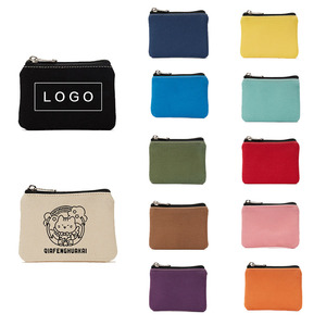 Biểu Tượng Tùy Chỉnh Ngắn Ví Với Dây Kéo Mới Đơn Giản Vải Vải Thay Đổi Túi Chống Trộm Bông Lót - Product Image 1