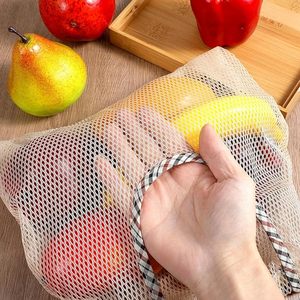 Lot de 4 sacs de rangement en filet suspendus, sacs réutilisables respirants pour fruits et légumes, sacs en filet portables pour fruits, légumes, oignons - Product Image 5