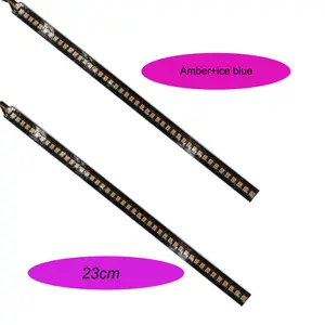 2PCS 23CM Autodach-LED-Leuchten Seitliche Rückspiegel leiste Blinker Lauflichter für alle Autos (blau/gelb)