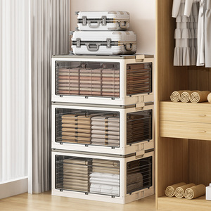 Transparent <b>Storage</b> <b>Box</b> Extra Large Foldable Clothing Organizer Rectangle Plastic With Lid For Home Use - Product Image 4