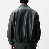 Vente en gros de veste en faux cuir en PU pour hommes, veste de moto classique vintage imperméable avec logo personnalisé et fermeture éclair