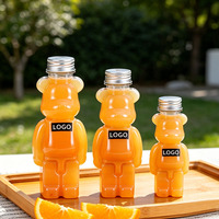 Bouteille en plastique en forme d'ours pour animaux de compagnie avec bouchon en aluminium, très vendue