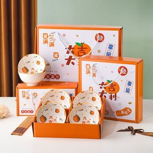 Juego de cuencos de colores de 2/4/6 piezas Decoración de cocina cuencos de cerámica para sopa <span class=keywords><strong>cereal</strong></span> fruta cuencos de porcelana estampados vibrantes - Product Image 2