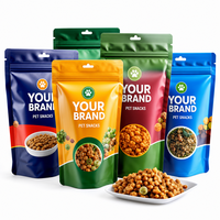 Sachet Doypack Personnalisé Imprimé pour Aliments pour Animaux, Refermable avec Fermeture Éclair et Trou de Suspension, Emballage Alimentaire de Qualité pour Friandises pour Chiens et Chats, Anti-humidité