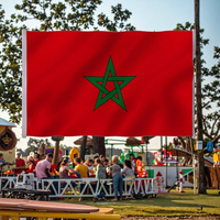 Drapeau national marocain personnalisé pour voiture, 90x150cm, impression numérique polyester, durable et séchage rapide