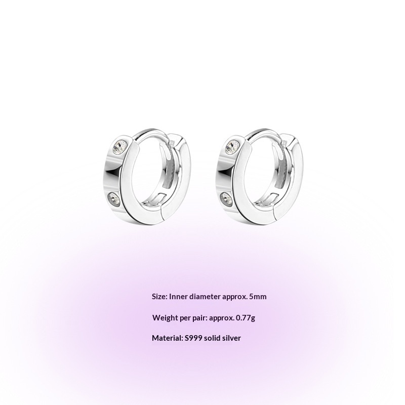 zircon hoop earrings,a pair