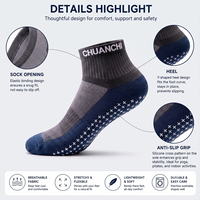 Chaussettes de yoga à logo personnalisé, antidérapantes, respirantes, en coton peigné, pour Pilates et Barre, OEM ODM, vente en gros