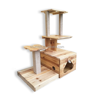 Vente en gros d'usine SDCT001 Arbre à chat en bois écologique Maison pour animaux de compagnie Salon Meubles pour animaux de compagnie Différentes tailles Motif imprimé Grand - Product Image 6