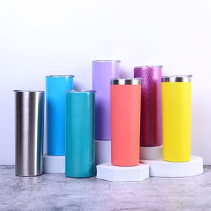 New Design Hot Sale 20oz Skinny White Straight Sublimation Blanks Stainless Steel Tumblers With Straws - Product Image 1
