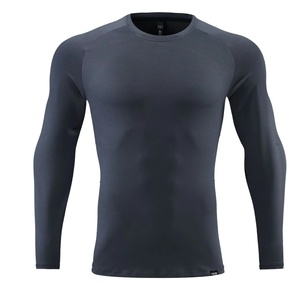 Custom Outdoor Fitness Running Wear Knitted Print Breathable Quick-Dry Thin Elastic O-Neck Sports <b>Long</b> Sleeve T-Shirt Men - Product Image 6