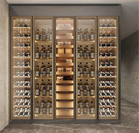 Étagères à vin rondes rotatives en métal pour restaurant d'usine, armoires à vin sur pied en verre, bar à vin, présentoir de cave à vin