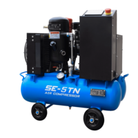 Compresseur d'air à vis portable SE-5TN, équipé d'une source d'alimentation à essence de 220/380 volts, 4 KW, 80 litres, refroidissement par air