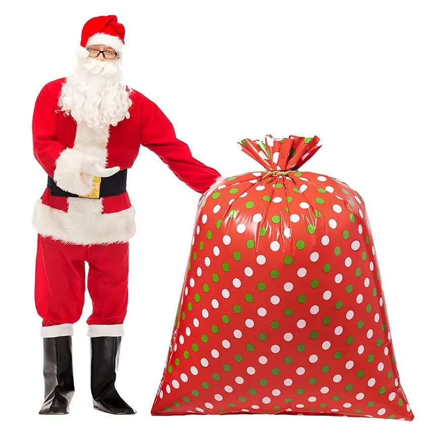 Large Plastic Merry Christmas Storage Bag Gift Packing Bag