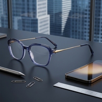 Nouvelle monture optique de prescription en acétate et métal, œil de chat, monture complète, pour lunettes d'ordinateur unisexes à la mode, OEM personnalisé