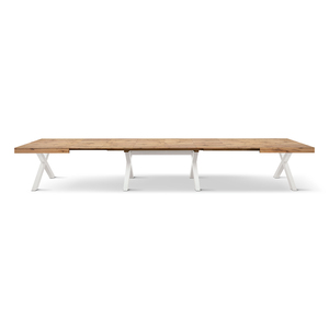 Roberta Extendable <b>Dining</b> <b>Table</b> 180 To 480 Cm <b>Rustic</b> Oak White X Shaped Legs Indoor Use - Product Image 3