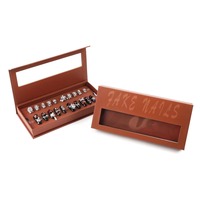 Boîte de rangement pour ongles press-on transparente de luxe personnalisée avec matériaux recyclés, design portable avec paillettes et bronzage