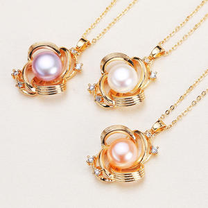 Colgantes y Dijes de Perlas de Agua Dulce Sencillos y Exclusivos al por Mayor, Collares con Incrustaciones de Circonita Irregular Hueca para Clavículas - Product Image 2