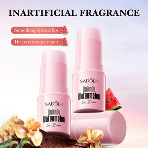Baume à lèvres hydratant SADOER à la pastèque, réduit les ridules, soulage la sécheresse, exfoliant doux, waterproof, marque privée - Product Image 3