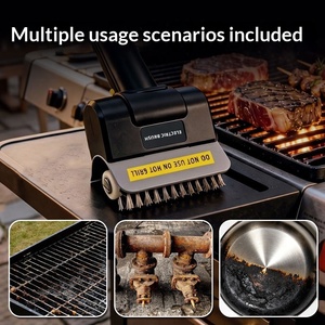Brosse <span class=keywords><strong>de</strong></span> nettoyage pour barbecue en acier inoxydable, rechargeable, portable, pour <span class=keywords><strong>camping</strong></span> en extérieur, brosse à rouleau manuelle pour barbecue - Product Image 4