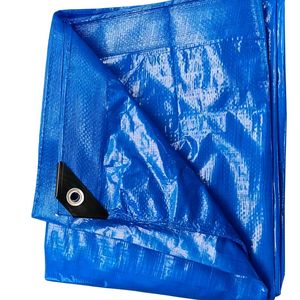 Bâche en PE imperméable bleue résistante au soleil avec tissu plastique traité anti-UV, toile poly pour couverture de camion, remorque, <span class=keywords><strong>auvent</strong></span> - Product Image 5