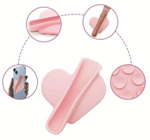 Anillo de Teléfono Adhesivo Personalizado de 2 Caras, Color Rosa, Soporte de Silicona con Forma de Corazón de Doble Cara, Soporte de Succión para Teléfono - Product Image 2