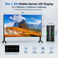 Écrans LED publicitaires mobiles portables à montage rapide et démontable 3x2m pour intérieur et extérieur P3.91 P2.9 P2.6