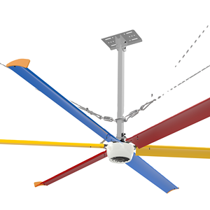 Ventilador de Techo Industrial HVLS de 1.5kw y 24 pies, Bajo Ruido, 6 Aspas, 7.3m, Ventilación PMSM para Iglesias, Ventilador HVLS Grande - Product Image 4