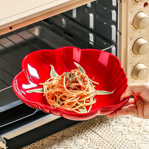 Ensemble de vaisselle moderne et festif en céramique sans BPA, thème cœur rouge, comprenant assiettes et bols à dessert, pour la maison, le salon et les mariages - Product Image 5