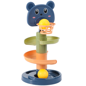 Gioco Educativo Precoce con Torre di Palline Rotanti per Neonati e Bambini, Set di Blocchi con Pista Girevole, Regalo Impilabile - Product Image 1