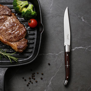 Ensemble <span class=keywords><strong>de</strong></span> couverts <span class=keywords><strong>Laguiole</strong></span> haut <span class=keywords><strong>de</strong></span> gamme, couteaux à steak vintage en <span class=keywords><strong>bois</strong></span> <span class=keywords><strong>de</strong></span> Pakka rouge forgés à la main - Manche en <span class=keywords><strong>bois</strong></span>, texture unique, couverts artistiques - Product Image 2